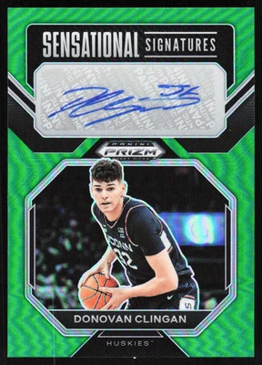 2023-24 Panini Prizm Draft Picks Sensational Signatures Green Donovan Clingan - Image 1 of 2