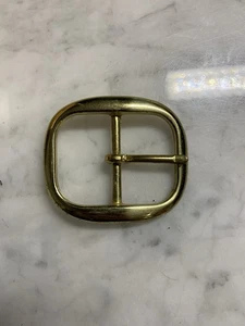 VTG Solid Brass Belt Buckle Plain Classic Colonial Look  - Picture 1 of 5