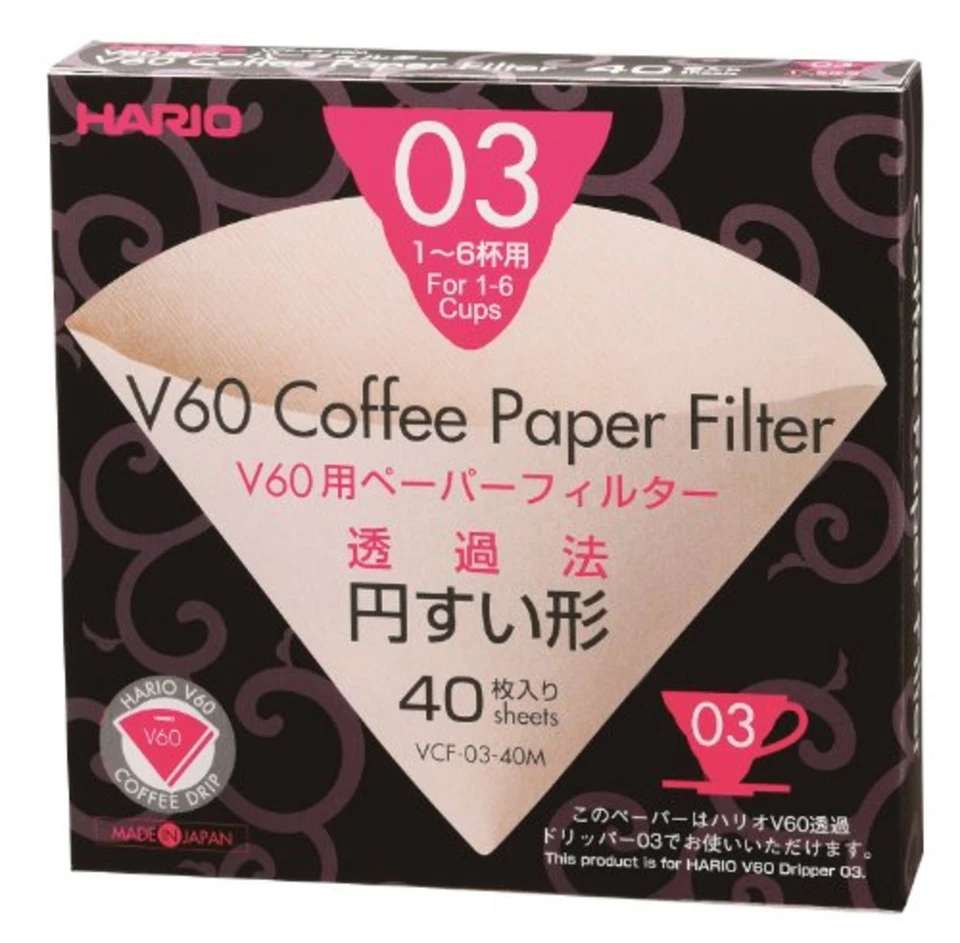 HARIO V60 paper filter 03M 40sheets VCF-03-40M (for 1 to 6 cups) 2sets