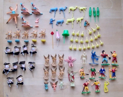 lote de 78 adornos para pasteles vintage animal bailarina ángel pirata graduación cupcake Foto 1 de 4