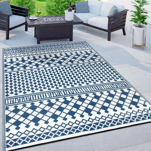 Rugshop Outdoor Carpet Bohemian Geometric Reversible Plastic Rug Outdoorrugs 5x7 - Picture 1 of 11