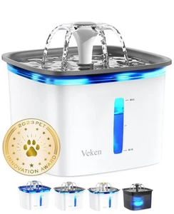 Veken 95Oz/2.8l Pet Fountain, Automatic Cat Water Fountain Dog Water D - Picture 1 of 9