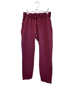 Lululemon Stretch Jogger Pants Women 6 Burgundy Nylon Spandex Drawstring Pockets - Picture 1 of 6