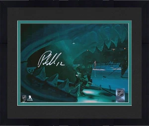 FRMD Patrick Marleau Sharks Signed 8x10 Skating Out of Shark's Mouth Photo - Picture 1 of 1