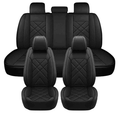 For Ford Ranger 2019-2025 Car 5 Seat Covers Cushion Protector Black PU Leather - Image 1 of 4