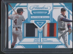2023 Panini Flawless Light Blue Jace Jung Alan Trammell 1/1 Patch - Picture 1 of 2