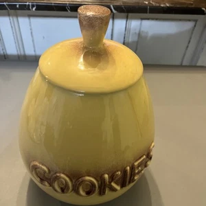 Raro biscottiera vintage Royal Haeger grande in ceramica a forma di pera gialla con coperchio - Foto 1 di 12