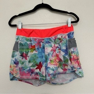 Athleta girl floral lined athletic running shorts girls size XL (14) multicolor - Picture 1 of 4