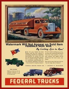 1947 Federal Trucks, Barton Tanker Sales Ad Photograph Print 8.5x11" - Picture 1 of 1