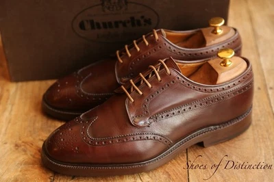 Church's Grafton Brown Leather Derby Brogue Shoes UK 7.5 F US 8.5 EU 41.5 - Image 1 of 4