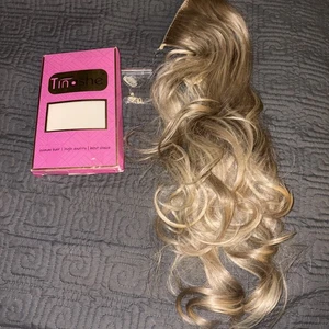 Tinashe Halo Wire Hair Extensions Real Human Hair , Blonde #16/613  16"  New - Picture 1 of 5