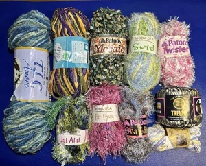 x10 Lot Of Yarn. Different Colors, Diff. Styles, Diff. Brands All NEW - Picture 1 of 4