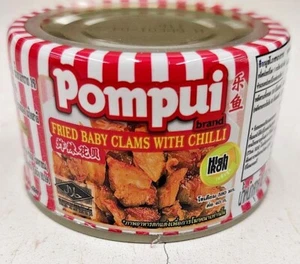 Almejas Pompui Frito Babby con Chile Enlatado Comida Seca Tomar Snack TAILANDIA 4 Piezas - Imagen 1 de 6