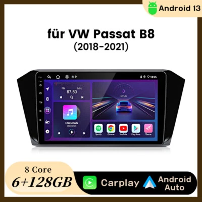 Carplay Android 13 Autoradio Für Passat B8 2015-2020 GPS Nav WIFI BT DAB+ 6+128G - Bild 1 von 4