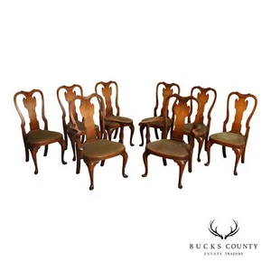 Saybolt Cleland Queen Anne Style Set of Eight Mahogany Dining Chairs - Picture 1 of 17
