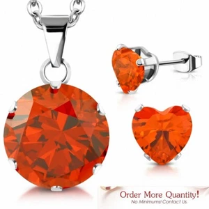 Necklace To Pendant Circle Stainless Steel With Heart Pendant Love - Picture 1 of 1