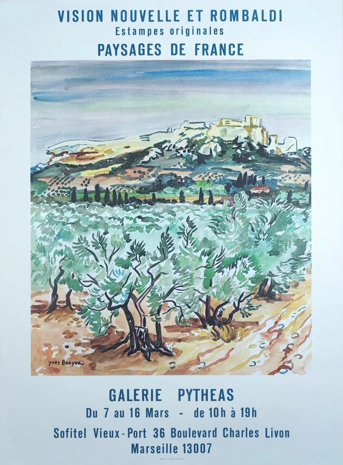 Yves BRAYER - Affiche originale d'exposition Galerie Pytheas - Baux-de-Provence - Photo 1/4