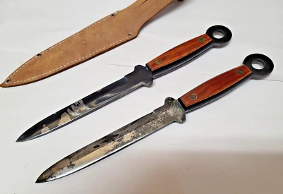 Cuchillo de hoja fija vintage Valor Japón PT 109 con funda Foto 1 de 4