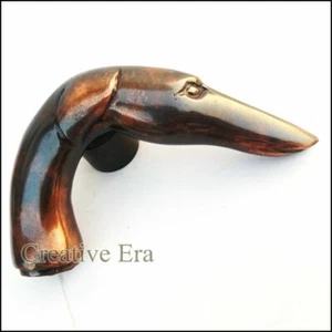 Antique Style Solid Brass Head Dog Head Handle For Walking Stick Canes Shaft - Picture 1 of 5