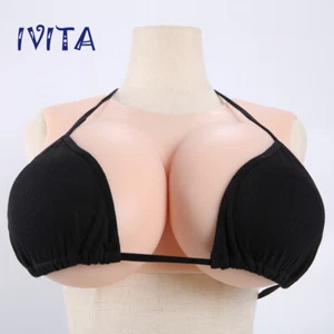 IVITA K Cup Big Boobs Silicone Breast Forms Transgender Fake Big Boobs 7400g - Picture 1 of 12