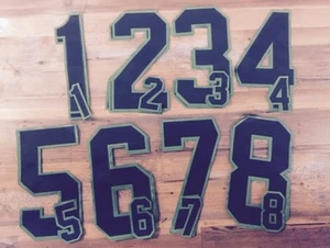 BLACK-KELLY GREEN Hockey Jersey Back+Sleeve Tackle Twill Number Set Kit 049 - Picture 1 of 1