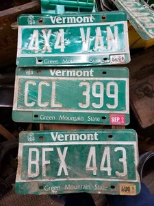 LOT OF 3 Vintage LICENSE PLATES, Vermont, USA, Green Mountain State. Fair/Good - Picture 1 of 1