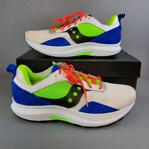 Saucony Jazz Hybrid Abstract Jazz Size 13 Running Shoes White Lime Multi S705294 - Picture 1 of 7