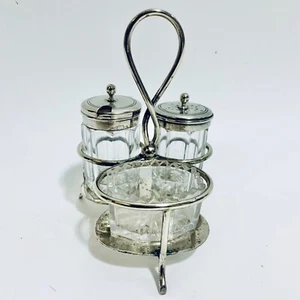 Vintage Condiment Set Salt Pepper - Picture 1 of 6