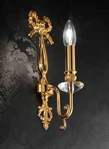 Applique in ottone e cristallo da parete classico oro 1 luce MS-382 - Imagen 1 de 1