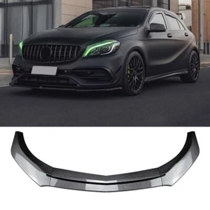 Carbon Fiber Look Front Spoiler Lip For Benz A Class W176 A200 A45 AMG 2013-2018 - Picture 1 of 9