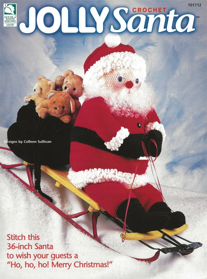 Joly Santa Crochet Santa Saco Navidad Celebrar Centro Pieza Decoración Libro Foto 1 de 1