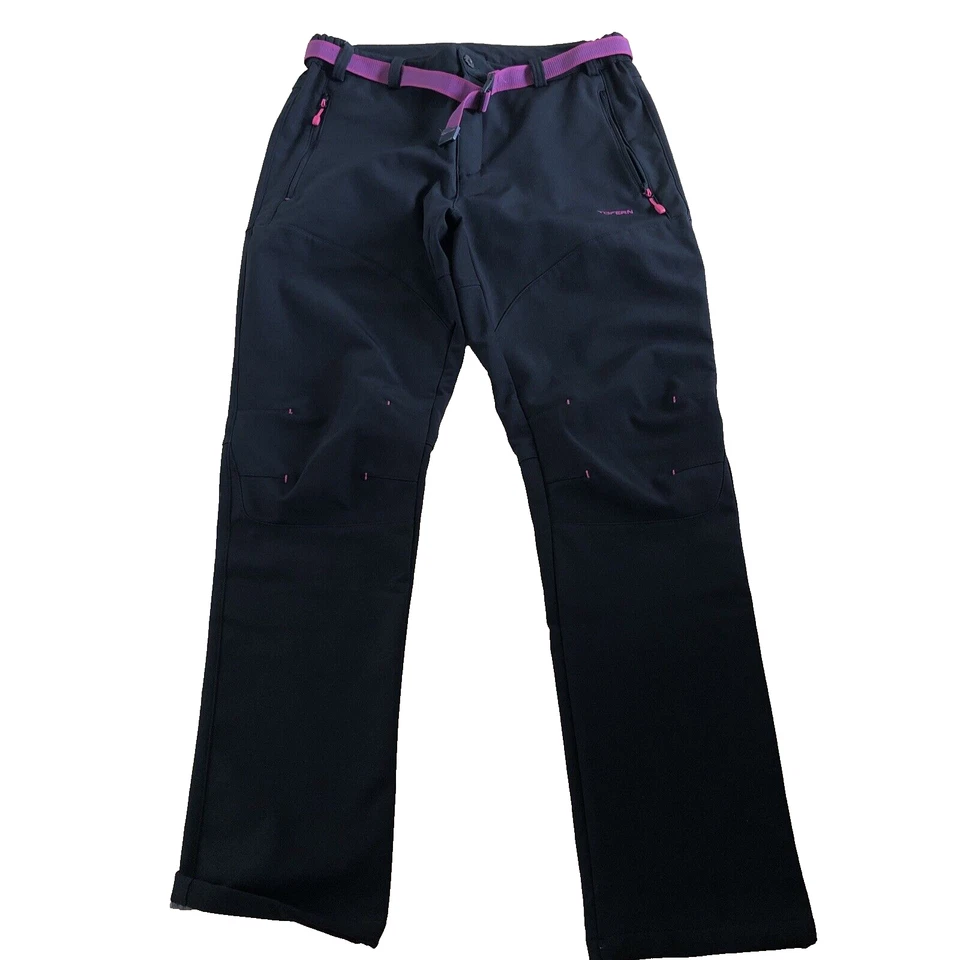 Tofern Women's Large Black Snow Pants Waterproof Wind Resistent Belt W32 L30 - Image 1 of 4