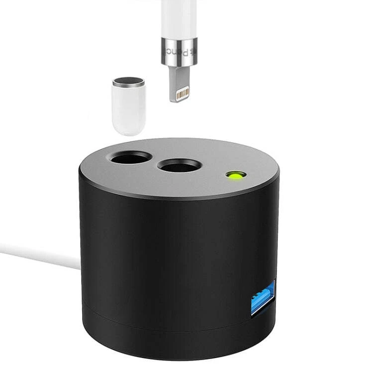 For Apple Pencil 1 USB Charging Adapter Metal Base With LED Indicator, Color: Bl - Image 1 of 4
