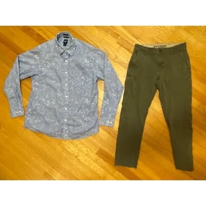 Camisa con botones estampado floral Gap mediana calce clásico para hombre pantalones Dockers 28/30 - Imagen 1 de 14