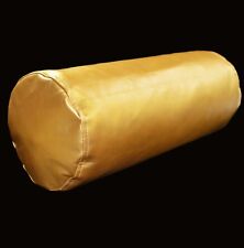 Pe253g Gold Soft Sheep Skin Faux Leather Bolster Yoga Cushion Cover Custom Size