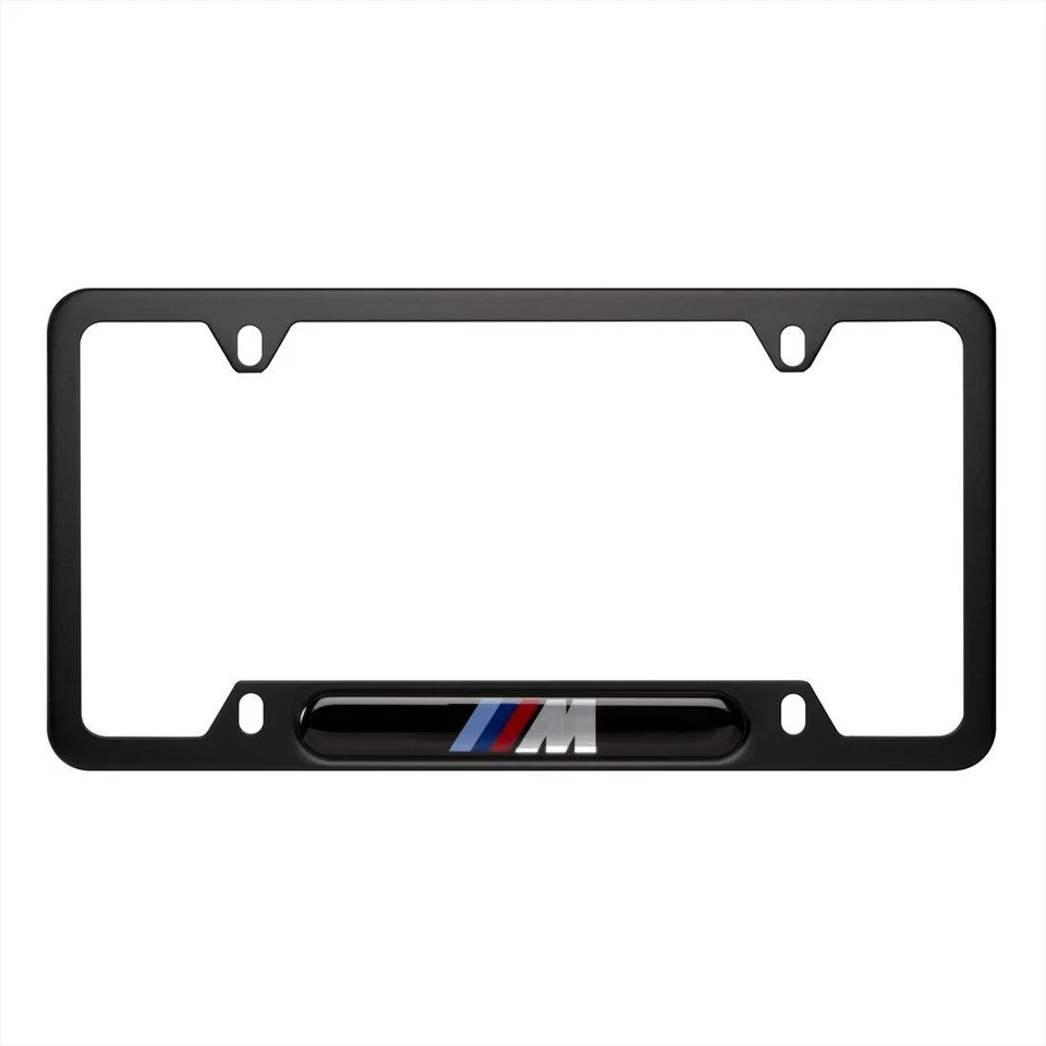 BMW OEM M Logo Black Stainless Steel License Plate Frame SINGLE 82120010404 - Image 1 of 1