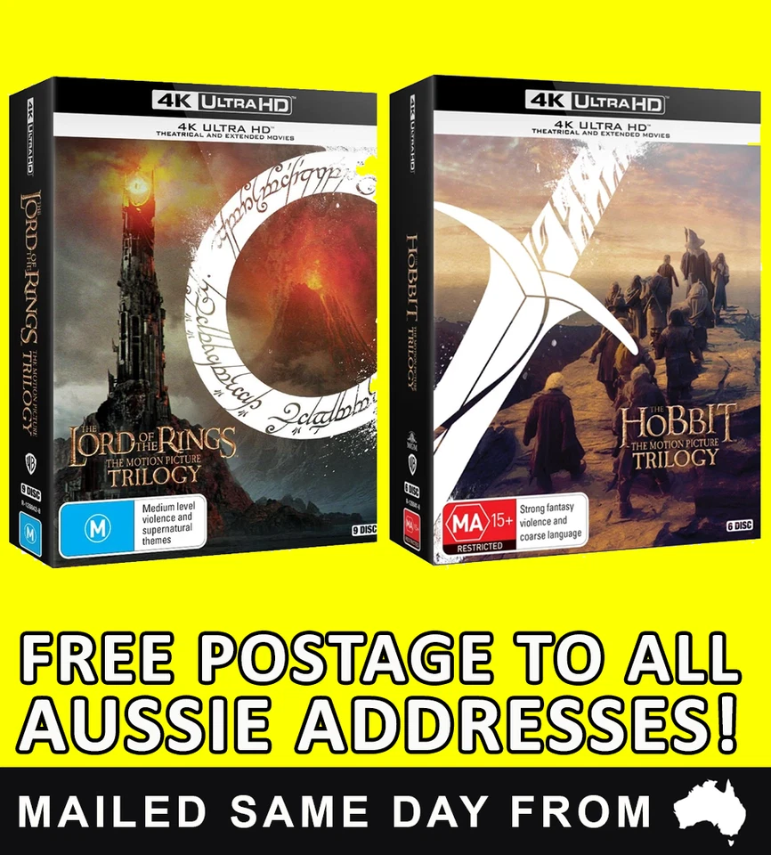 The Lord of the Rings The Hobbit Trilogy's 4K Ultra HD UHD Bluray SEALED not DVD - Image 1 of 3