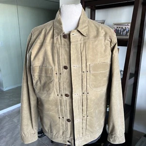 Freenote Cloth RJ-1 Riders Jacket Waxed Canvas 10 oz Tobacco  XL NWT Superb! ✅🌟 - Picture 1 of 18