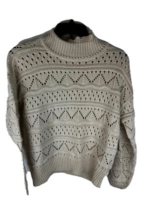 RD стиль Cosimo Pointelle Mockneck Fairisle пуловер с белый размер средний новый с Ярлыками - Изображение 1 из 4