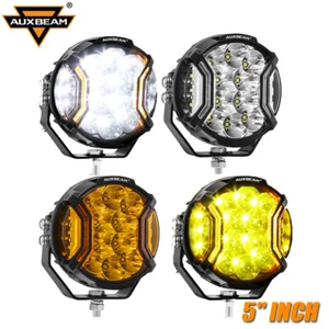 AUXBEAM 4pcs 5inch Round Amber White LED Side Shooter DRL OffRoad Ditch Lights - Picture 1 of 12