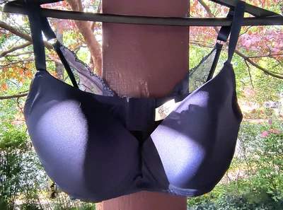 Sujetador Jessica Simpson Azul Marino Acolchado Con Aros 38D Detalle Encaje Foto 1 de 4