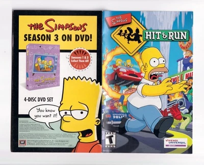 The Simpson's Hit & Run + Reg карта - подлинный ручной инструкция буклет - PS2 - Изображение 1 из 2