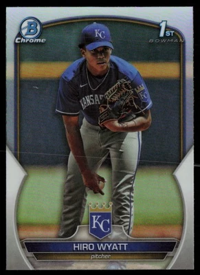 HIRO WYATT 2023 BOWMAN DRAFT CHROME REFRACTORS RC KANSAS CITY ROYALS #BDC-80 1ST - Image 1 of 2