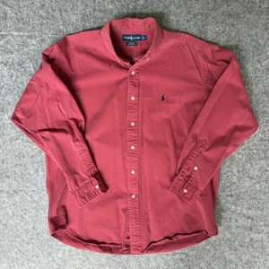 Polo Ralph Lauren Blake Shirt Large Red Outdoors Casual Preppy Cotton Blue Pony - Picture 1 of 9
