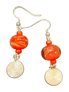Handmade Glass & Crystal Earrings, Simple Assorted Colors - Reds - Picture 1 of 7