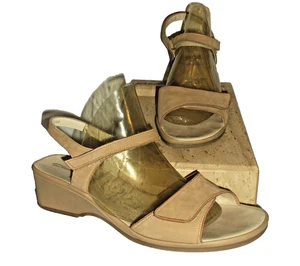 ARA Germany Beige Suede Leather Ankle Strap Sandals 7-1/2 M - Picture 1 of 5