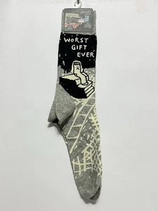 Calcetines azules Q grises para hombre, el peor regalo de todos los tiempos, mordaza divertida talla 7-12 nuevos - Imagen 1 de 9