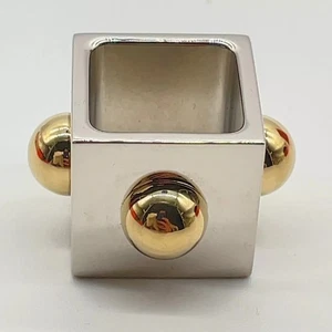 Anello sciarpa Hermes Chaine d'Ancre argento x oro con scatola vintage - Foto 1 di 9