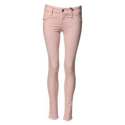 Pantalones de mezclilla ajustados de cintura media de algodón rosa orquídea negra etiqueta s. W26 150usd Foto 1 de 4