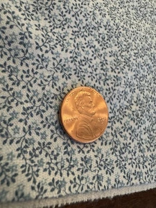VTG Concord Blue Ditsy Floral Cotton Fabric TINY Scale Dolly Dress Quilt BTHY - Picture 1 of 6